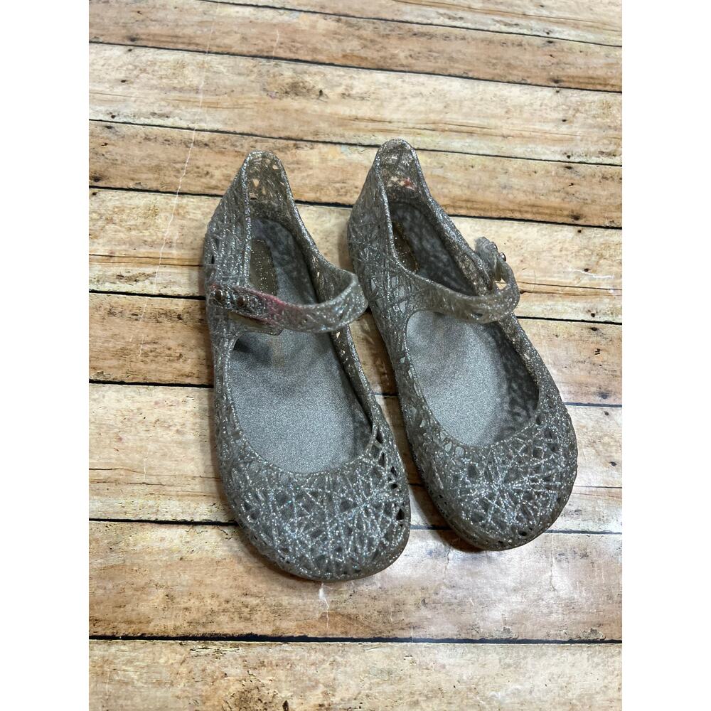 Mini Melissa Silver Campana Mary Jane Jelly Shoes Toddler Girl Size 10